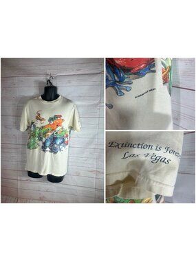 Vintage Extinction Is Forever Las Vegas Frogs Graphic Size M T-Shirt H.L Miller